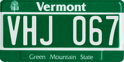 VT license plate VHJ067