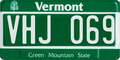 VT license plate VHJ069