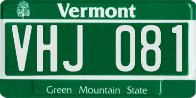 VT license plate VHJ081