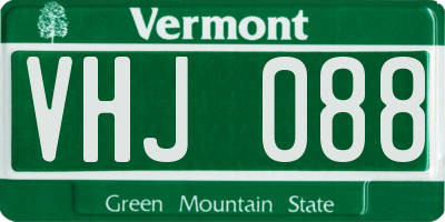 VT license plate VHJ088