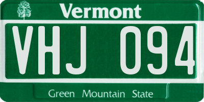VT license plate VHJ094