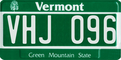 VT license plate VHJ096