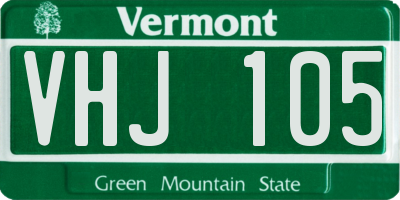 VT license plate VHJ105