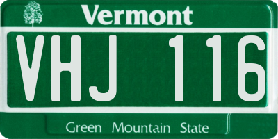 VT license plate VHJ116