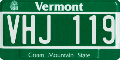 VT license plate VHJ119