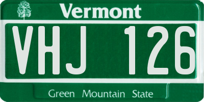 VT license plate VHJ126