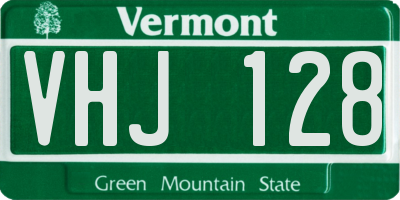 VT license plate VHJ128
