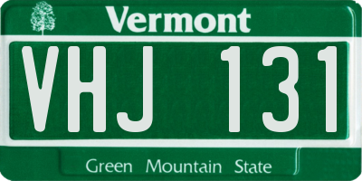 VT license plate VHJ131