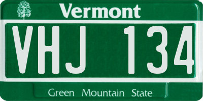 VT license plate VHJ134