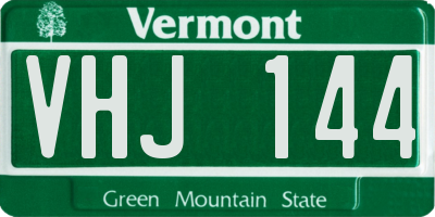 VT license plate VHJ144