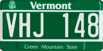 VT license plate VHJ148