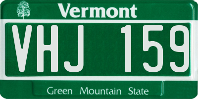 VT license plate VHJ159