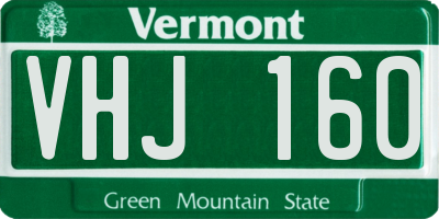 VT license plate VHJ160