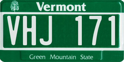 VT license plate VHJ171