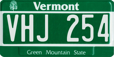 VT license plate VHJ254