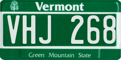 VT license plate VHJ268