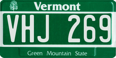 VT license plate VHJ269
