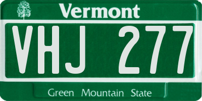 VT license plate VHJ277