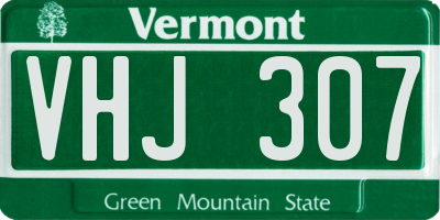 VT license plate VHJ307