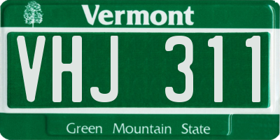 VT license plate VHJ311