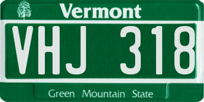 VT license plate VHJ318