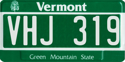 VT license plate VHJ319