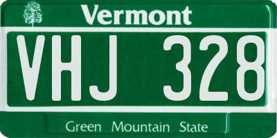 VT license plate VHJ328