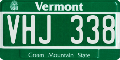 VT license plate VHJ338