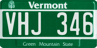 VT license plate VHJ346