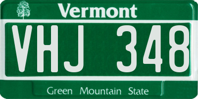 VT license plate VHJ348