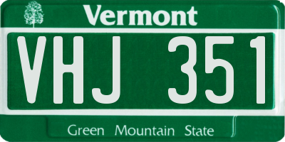 VT license plate VHJ351