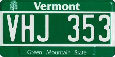 VT license plate VHJ353