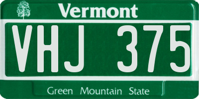 VT license plate VHJ375