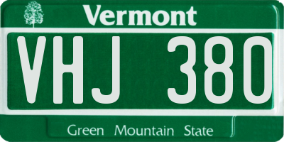 VT license plate VHJ380