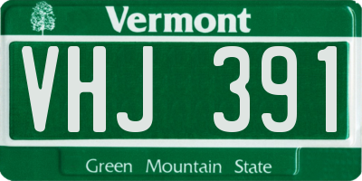 VT license plate VHJ391