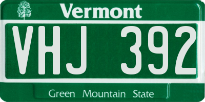 VT license plate VHJ392
