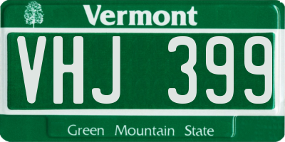 VT license plate VHJ399