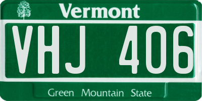 VT license plate VHJ406