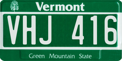 VT license plate VHJ416