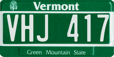 VT license plate VHJ417