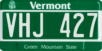 VT license plate VHJ427