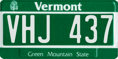 VT license plate VHJ437