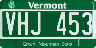 VT license plate VHJ453