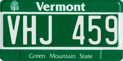 VT license plate VHJ459