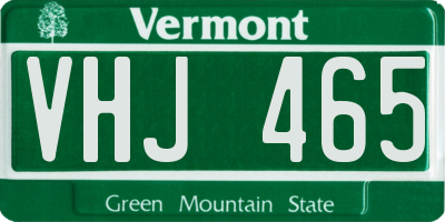 VT license plate VHJ465