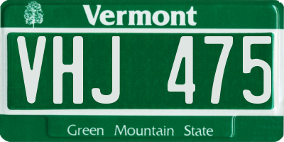 VT license plate VHJ475