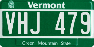 VT license plate VHJ479