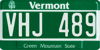 VT license plate VHJ489