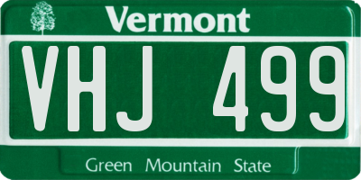 VT license plate VHJ499