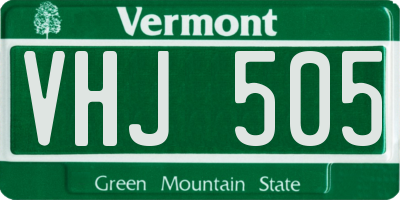 VT license plate VHJ505